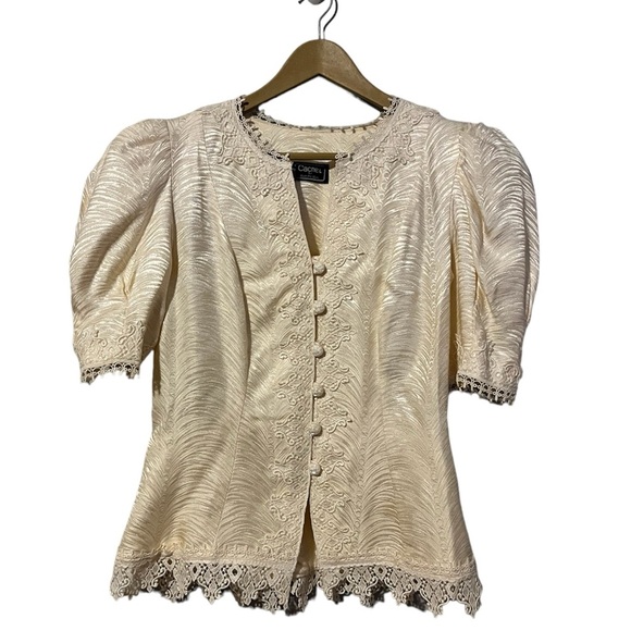 Cachet By Bari Protas Vintage 80’s Ivory White Lace Wedding Set - Size 7/8 - Picture 2 of 16